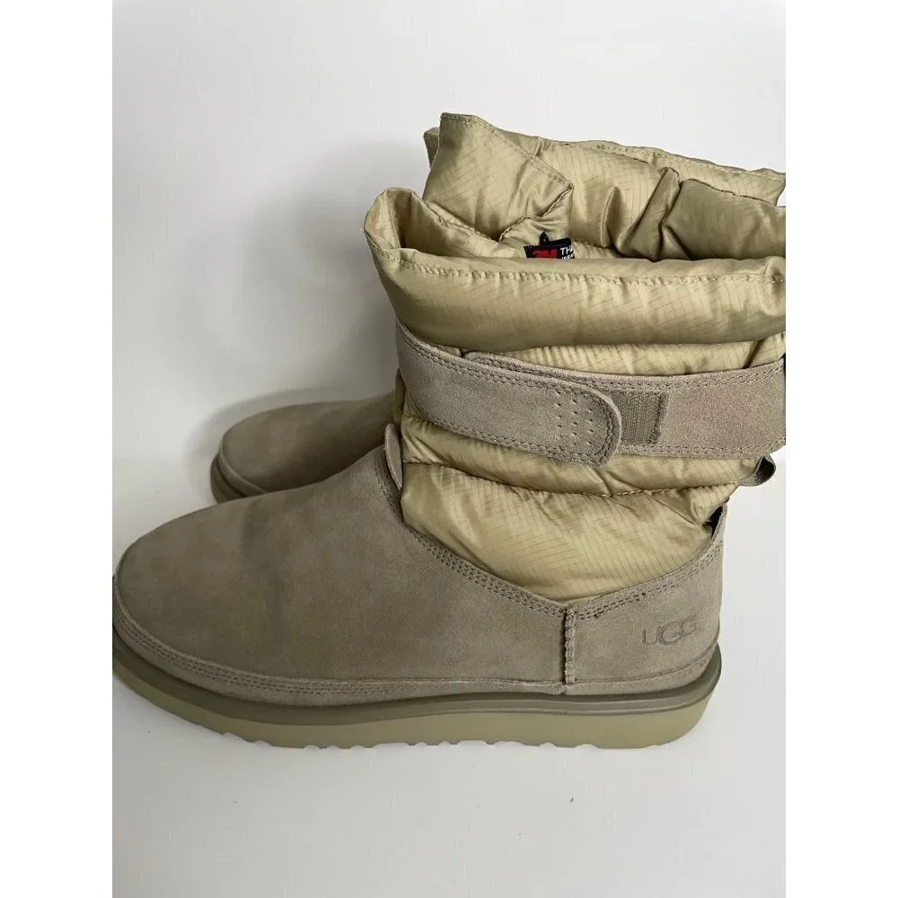 UGG Men's Classic Short Pull on Weather Dune Suede Boots Tan Size US 9 EU 42 NEW